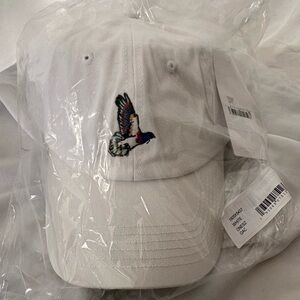 Pigeon White Dad Hat Embroidered Logo Adjustable Strap NWT